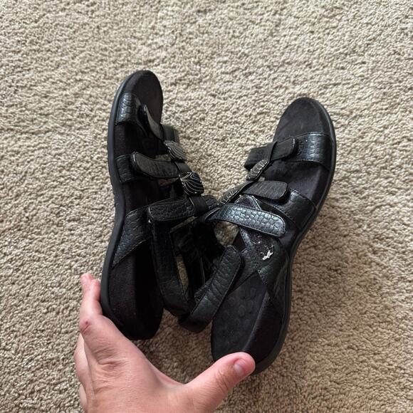 Vionic Orthaheel Black Strappy Slingback Sandals Womens Size 7 Crocodile Reptile - Picture 10 of 10